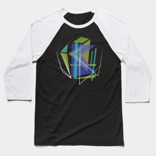 Blue green Geometric triangles art blue Baseball T-Shirt